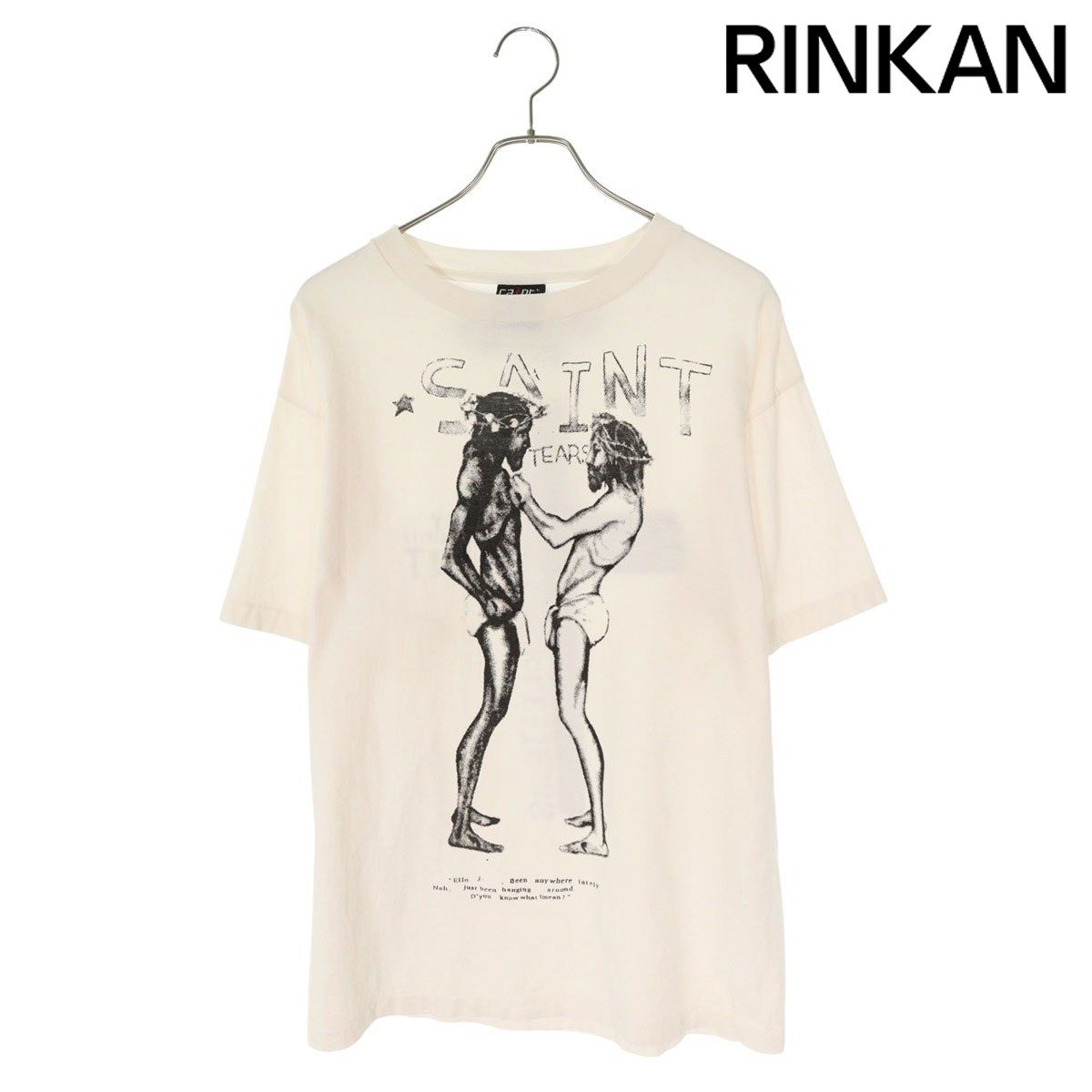 セントマイケル 21SS SM-S21-0000-045 ヴィンテージ加工ジーザスプリントTシャツ メンズ L