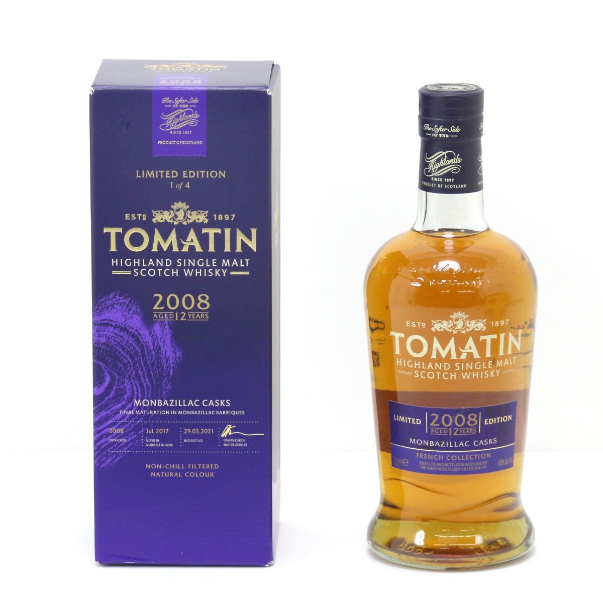 $$ TOMATIN トマーチン ハイランドシングルモルト ウイスキー 12年 2008LIMITED EDITION モンバジャック カスク 700ml 46度 未開栓