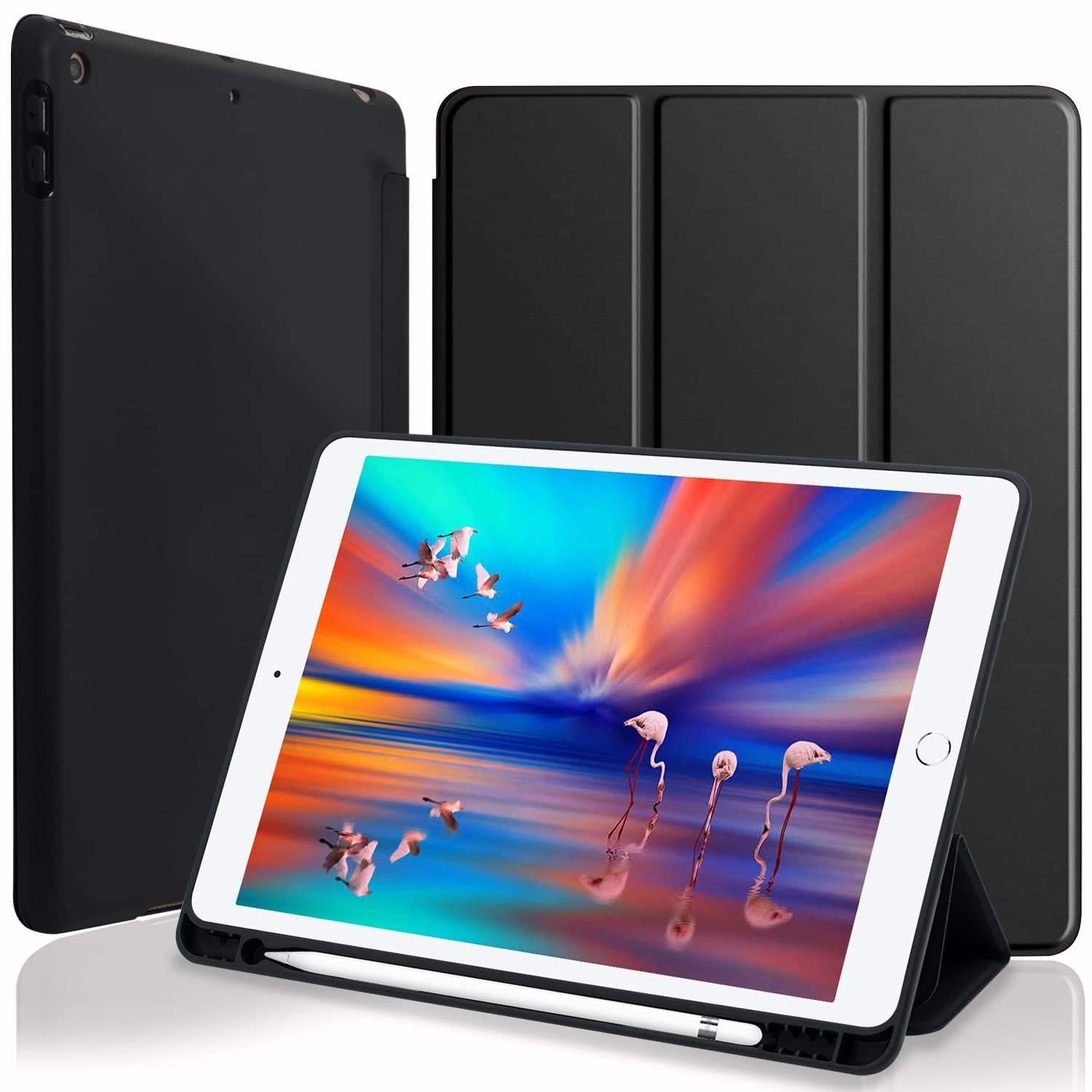 【新着商品】iPad 10.2 10.2 インチ 第9世代/第8世代/第7世代 iPad 保護カバー 軽量 iPad 薄型 シンプル スタンド機能 三つ折りスタンド 全面保護型 ペン収納 傷つけ防止 iPad (2021/2020/2019モデル) 第8世