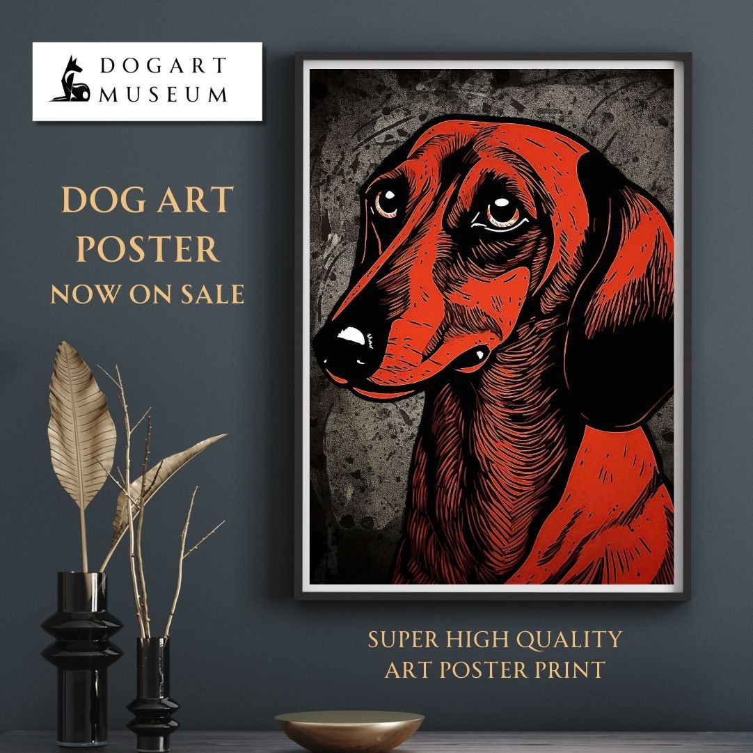 Trinity (トリニティー) - ダックスフンド犬 No.2】幸運 配送 モダンアートポスター 犬の絵 犬