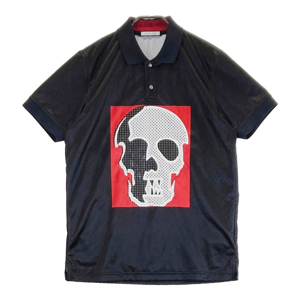 MARK&LONAスカルポロシャツ MARK&LONA スカル柄ポロシャツ 白