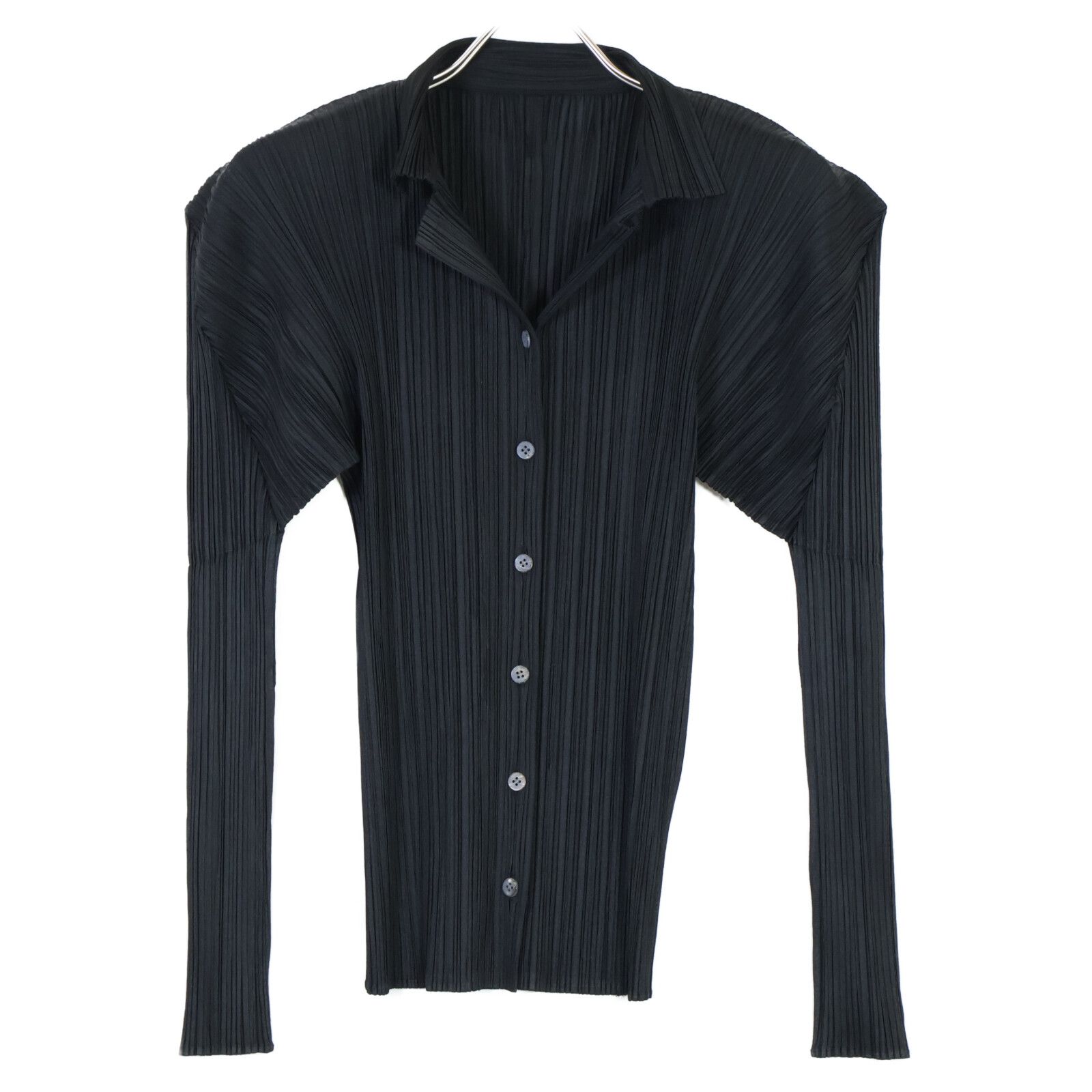 美品　プリーツプリーズ　PLEATS PLEASE フリルカーディガン　黒 美品 プリーツプリーズ PLEATS PLEASE フリルカーディガン 黒
