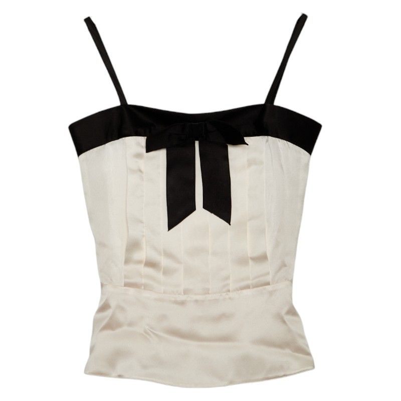 シャネル リボン ベージュ ブラック レディース CHANEL 1-0238117