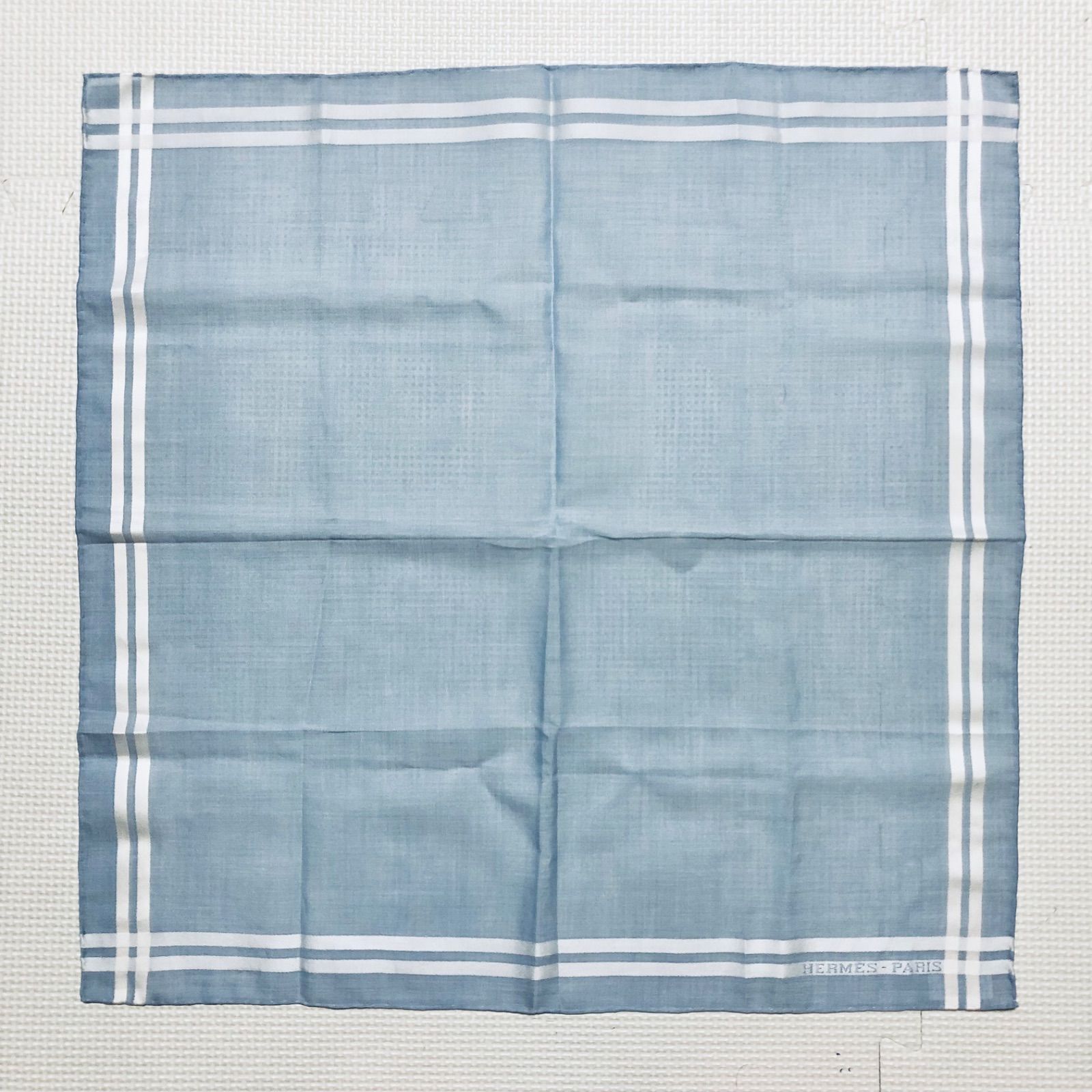 □未使用品□HERMES エルメス ハンカチ チーフ 47×47cm 二重線