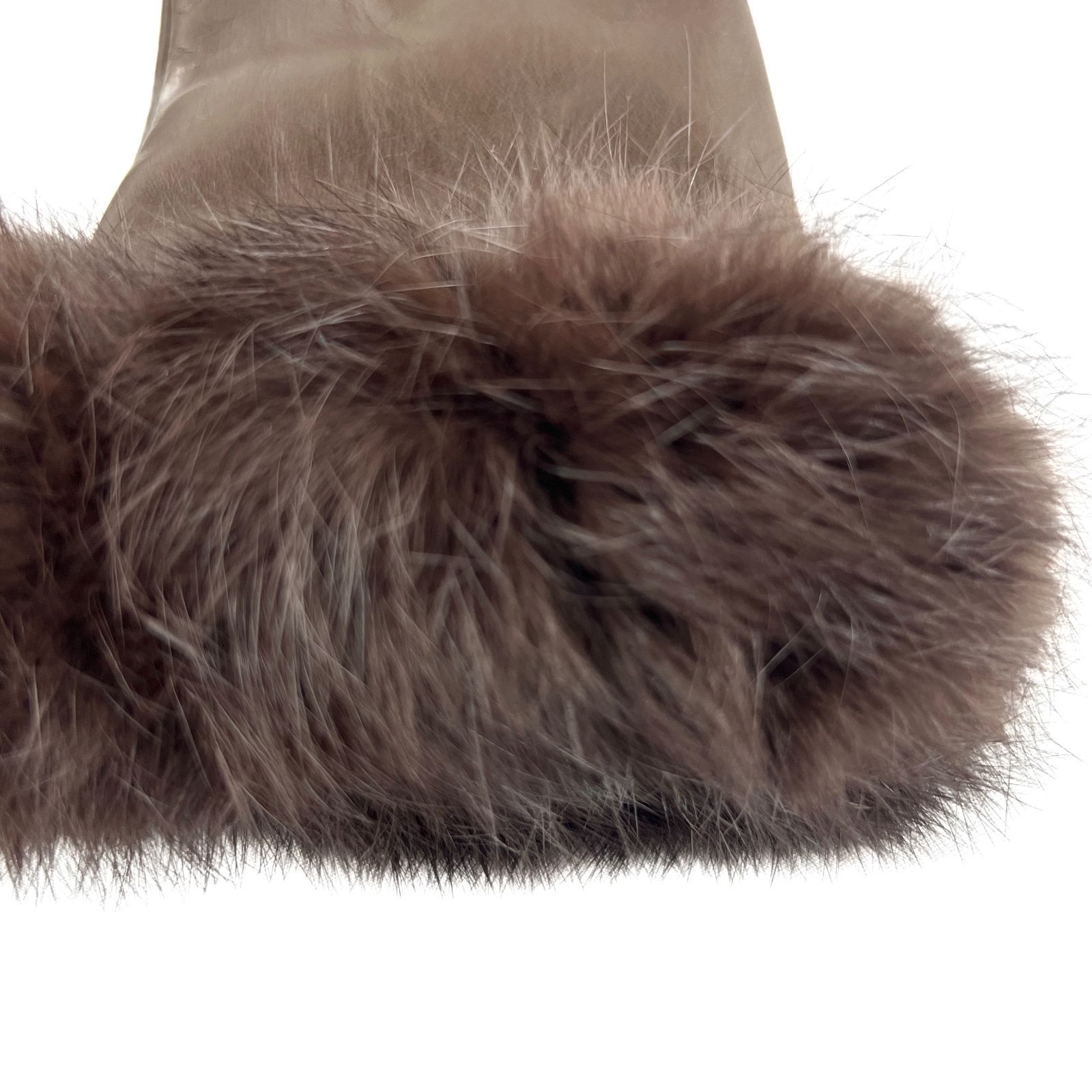 洋革×ラビットファーグローブ　ブラウン DENTS レディース ラビットファーグローブ／DENTS（デンツ）｜愛着を