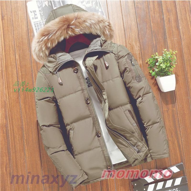 ダウンジャケット メンズ ダウンコート アウター フード付き ファー付き 厚手 スリム 冬 おしゃれ ゆったり アウトドア 大きいサイズ 暖か 防寒 vii4w926221