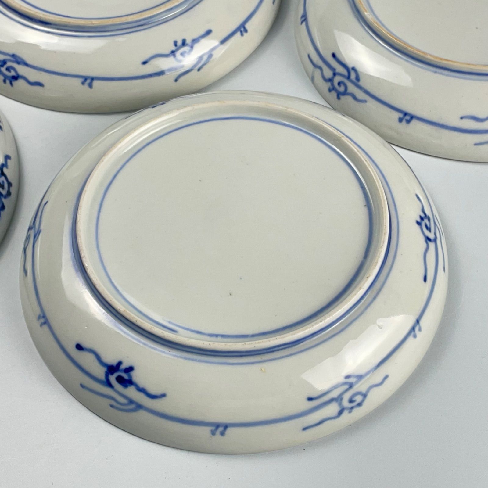 651 錦手 鶴 花 古伊万里 伊万里焼 骨董 アンティーク 6寸皿 5枚セット