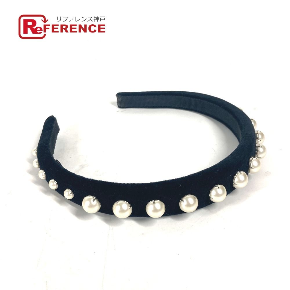 miumiu ベルベットヘアバンド 黒 ヘアバンド カチューシャ