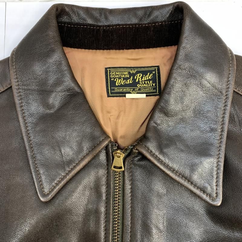 中古】WESTRIDE ゴートレザー シングルライダースジャケット size34