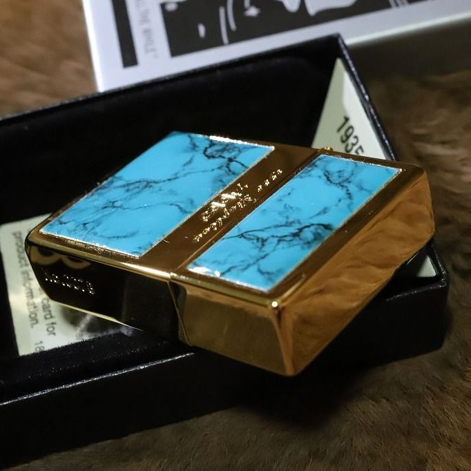 ZIPPO 1935 レプリカ ターコイズパネル ゴールド 金タンク 限定