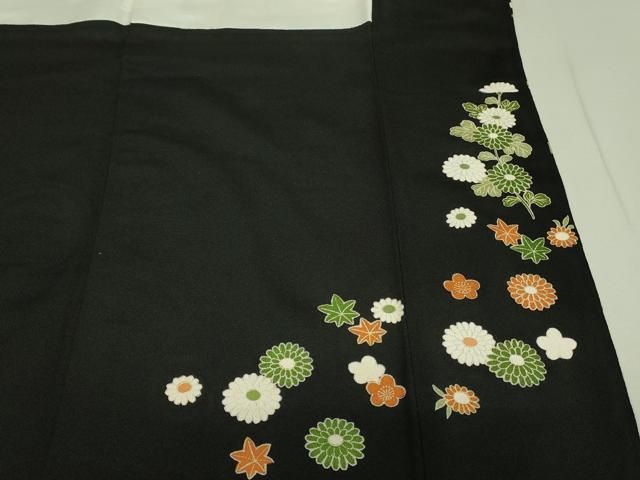 平和屋着物□豪華黒留袖 駒刺繍 扇面花蝶丸文 金彩 正絹 逸品
