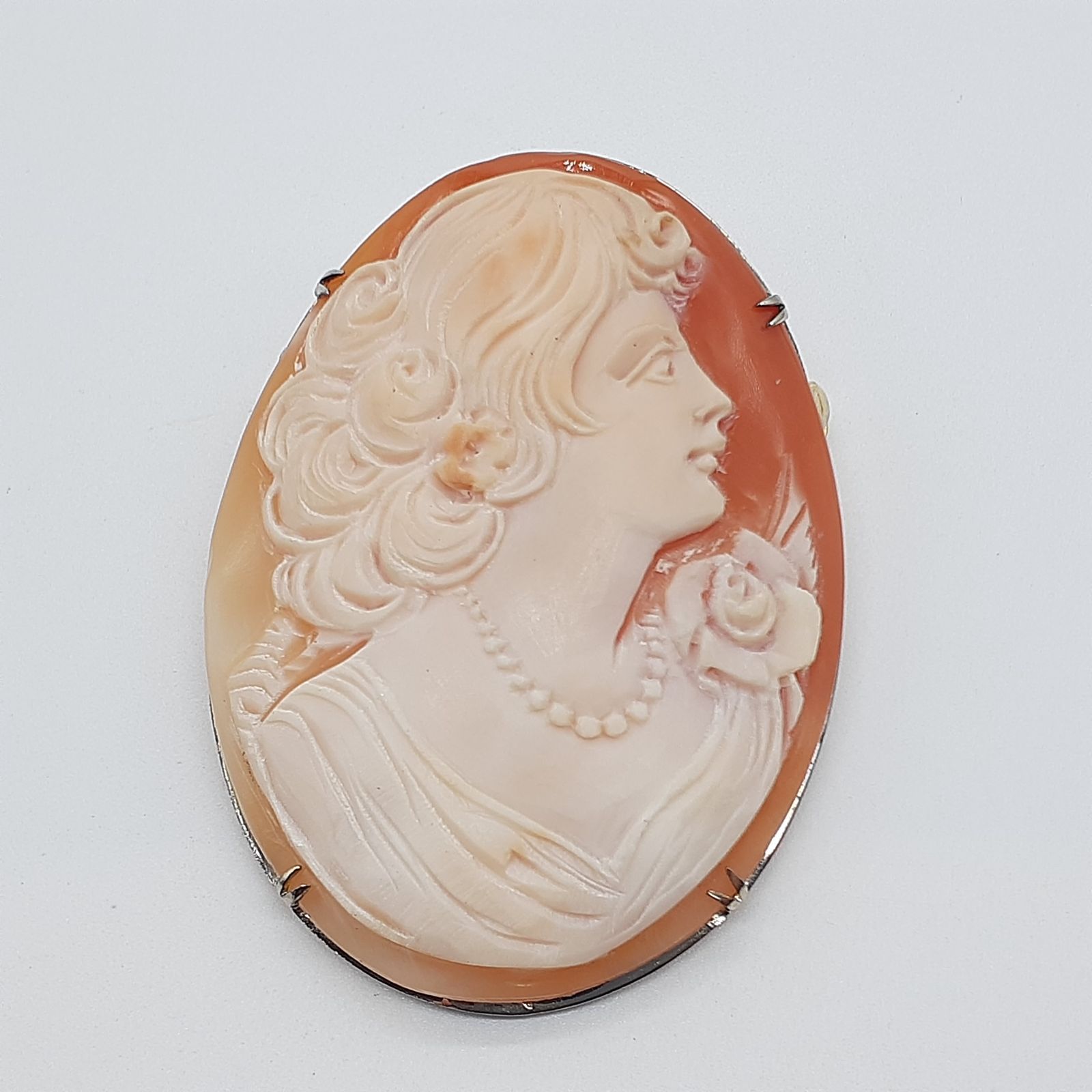 ブローチ ネックレス ペンダントトップ チャーム シェルカメオ