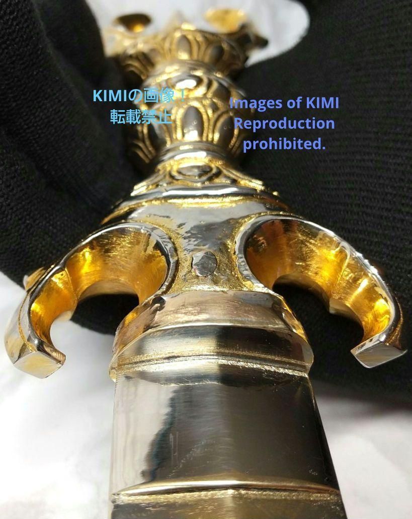 宝剣 三鈷剣 不動剣 倶利伽羅剣 利剣 全長40.2cm 真鍮製