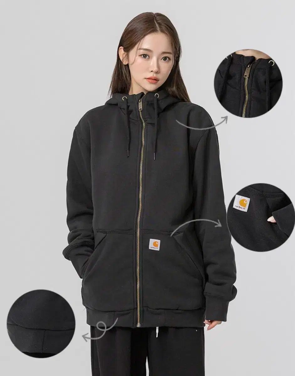 Carhartt(カーハート) ミッドウェイト ルーズフィット フード付き ジップアップパーカー K122 L 出品