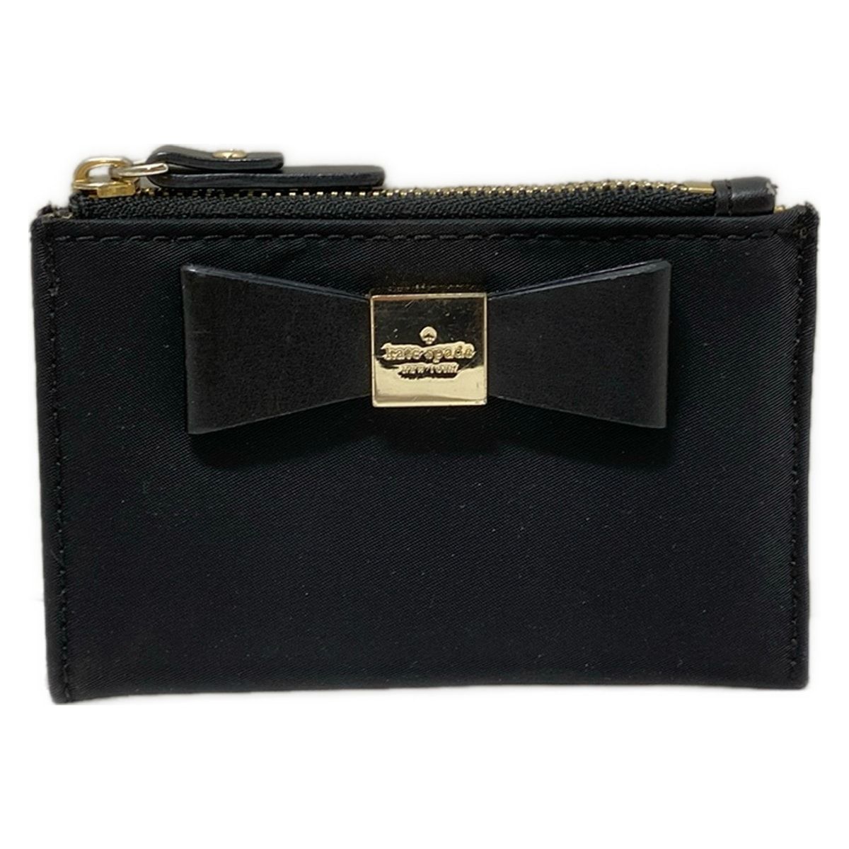 Kate spade ケイトスペード コインケース - PWRU4368 黒 リボン|キーリング付き レザー
