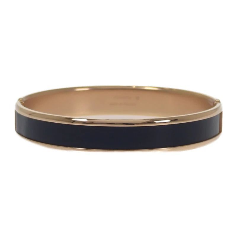 HERMES ブレスレットオランプ バングル ボックスカーフ ブラック ゴールド金具 レディース