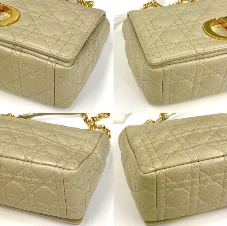 美品☆ ディオール カロ ミディアム グレージュ ショルダーバッグ 2021