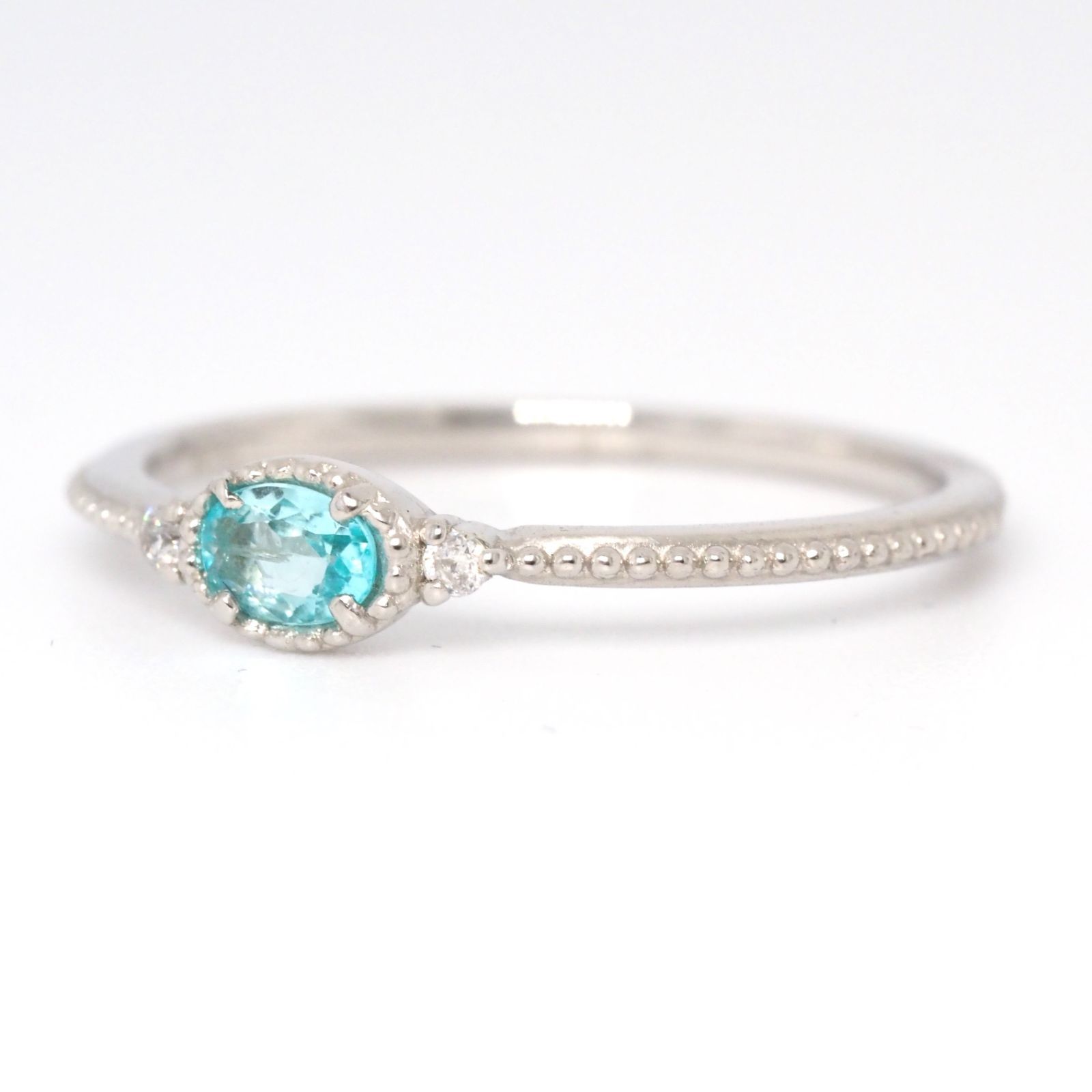 パライバトルマリン ブラジル産 リング 0.122ct D0.02ct pt900 日本 