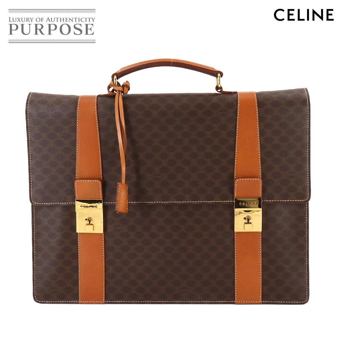 美品 CELINE マカダム柄 ビジネスバッグ 新品同様 セリーヌ CELINE マカダム柄 ビジネス バッグ ブリーフ