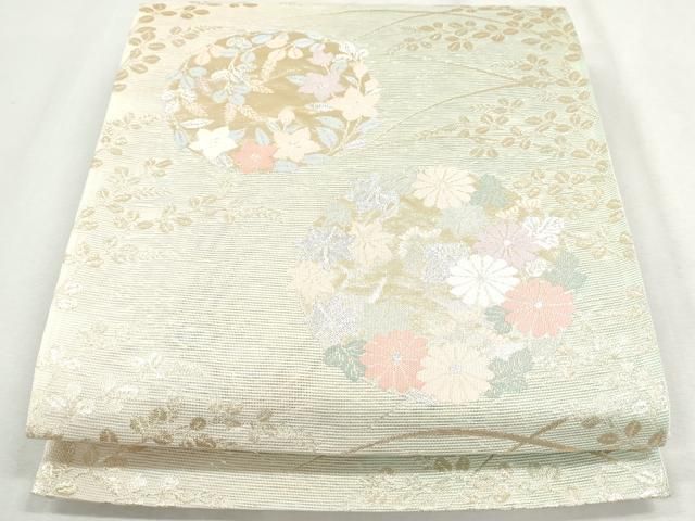 袋帯 煌びやかで美しい華柄模様 金銀糸 O-3167 袋帯 煌びやかで美しい華柄模様 金銀糸 O-3167