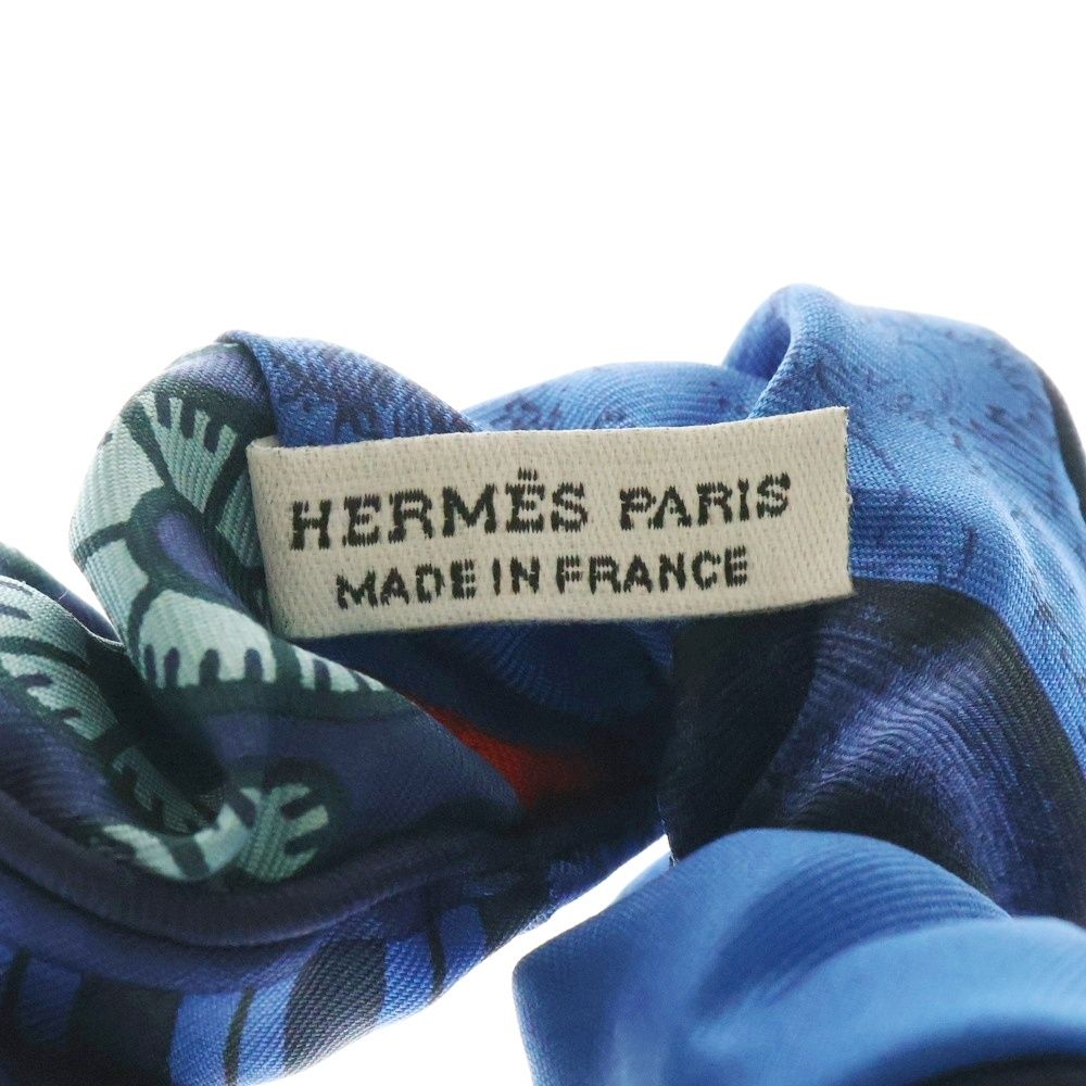 HERMES (エルメス) シュシュ クラウディア ヘアゴム ブルー