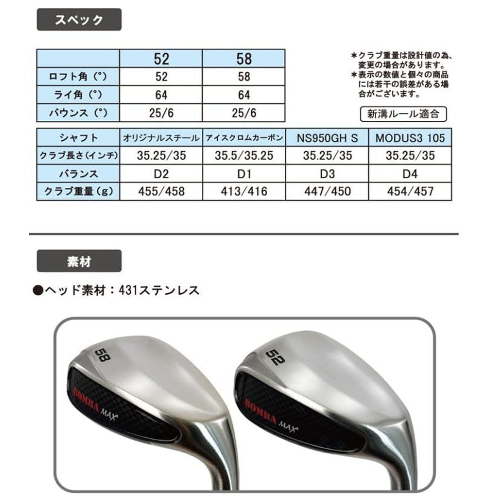 Lynx リンクス ゴルフ BOMBA MAX Wedge ボンバ マックス ウェッジ  オリジナルスチール