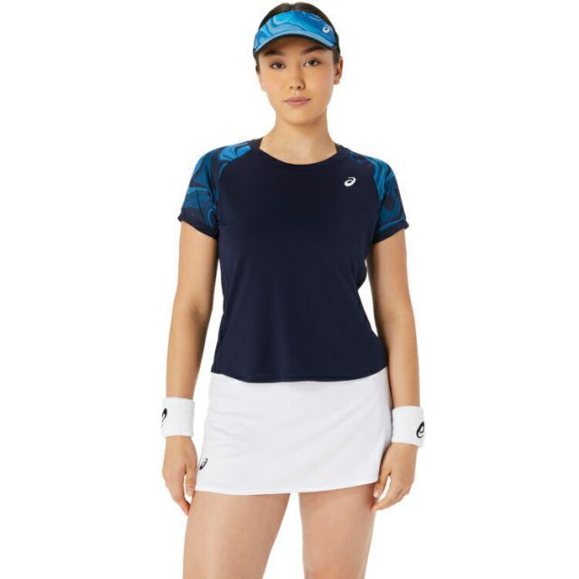 asics アシックス WOMEN TENNIS GRAPHIC SS T ミッドナイト S 2042A271 400 | スポーツ用品 スポーツ グッズ ツール アクセサリー 雑貨 小物 使いやすい テニス 衣類 レディース 女性用 S シャツ トップス フ