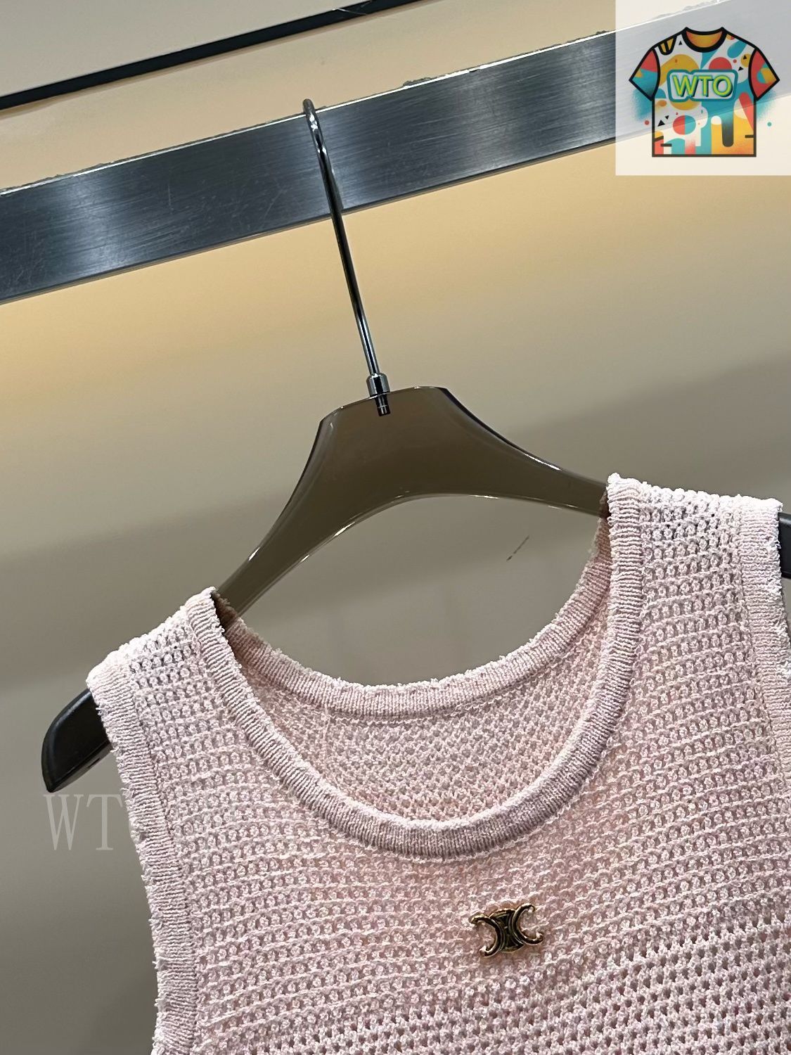 CELINE ニットベスト 今日特価】Celine 25 夏季 刺繍ストライプ カラーブレンド
