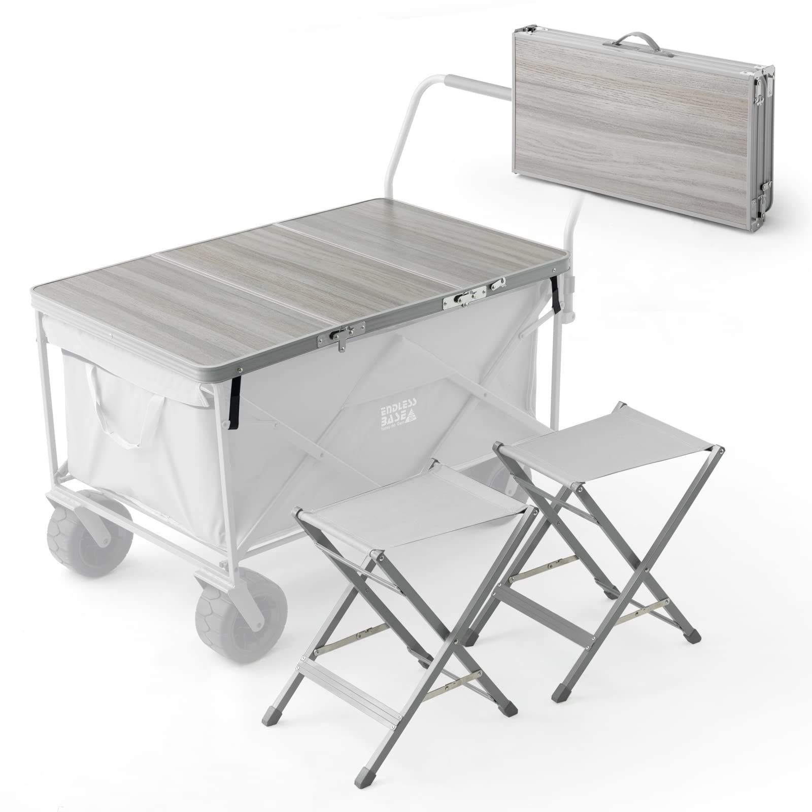 アウトドアチェア ブラウン 収納ケース付き橙、紺SMセット アウトドア