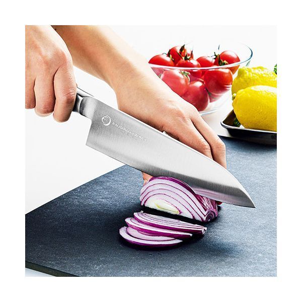 よこやま 燕熟の技 オールステンレス三徳包丁 全長31.4cm 刃渡り18cm EJRK-2000