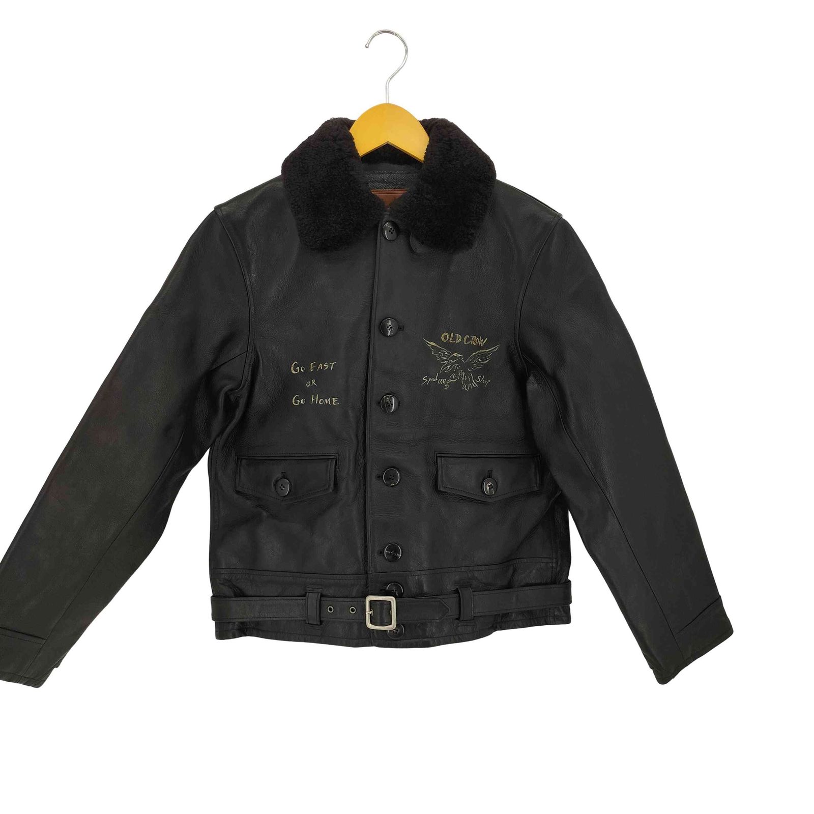 オールドクロウ OLD CROW SPEED SHOP-SPORTS JACKET COW HIDE メンズ