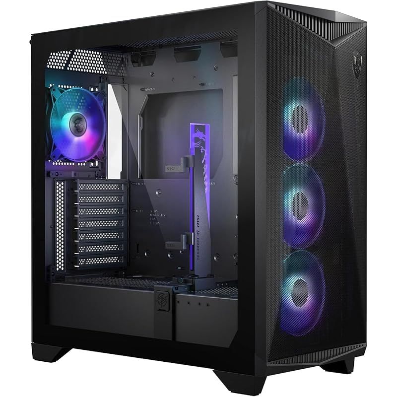 MSI MPG GUNGNIR 300R AIRFLOW 高エアフロー設計採用 ARGBファン 4基搭載 EATX PCケース MPG GUNGNIR 300R AIRFLOW CS8770 ブラック