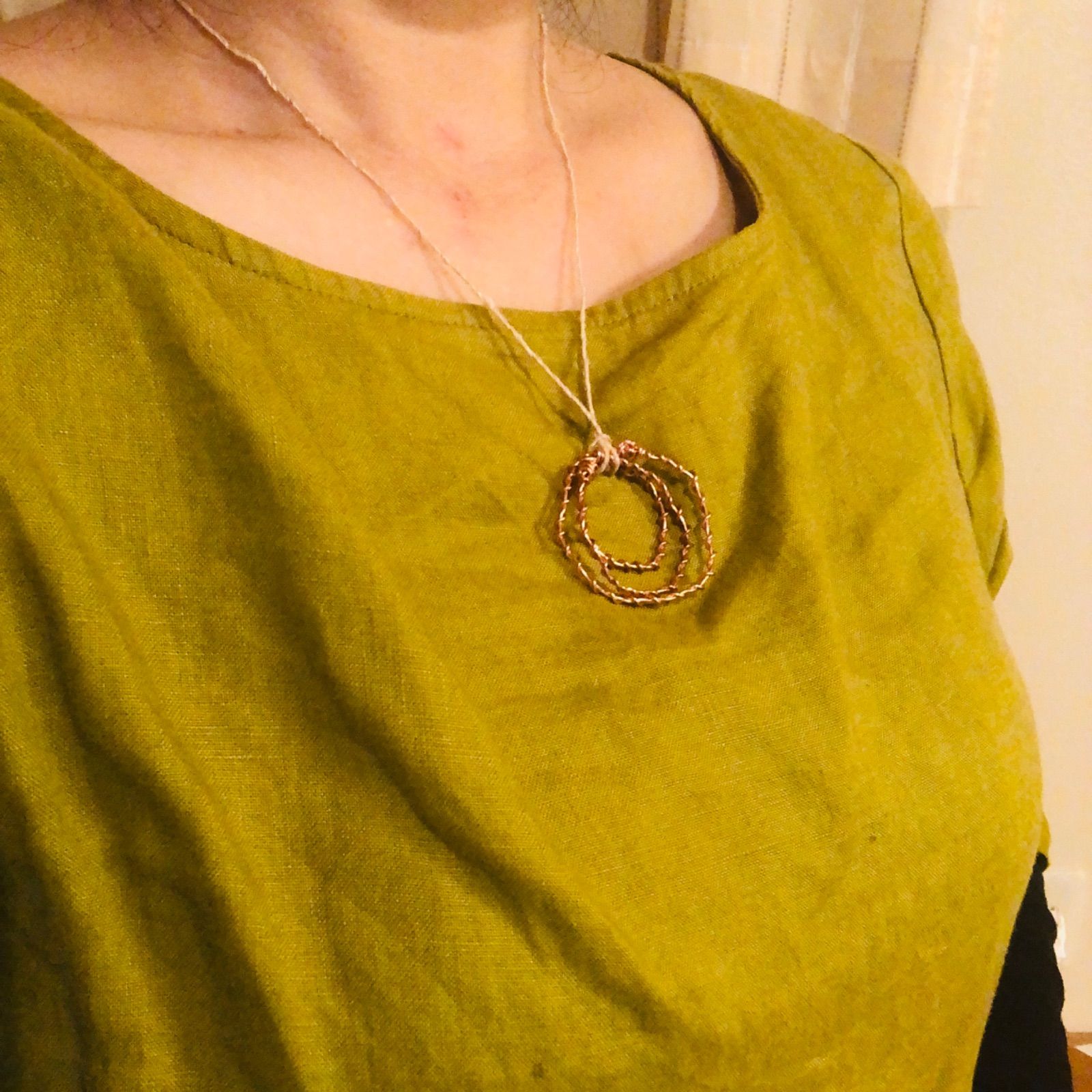 電磁波対策 3連テンソルリング＋精麻ネックレス 1/6サイズ - メルカリ