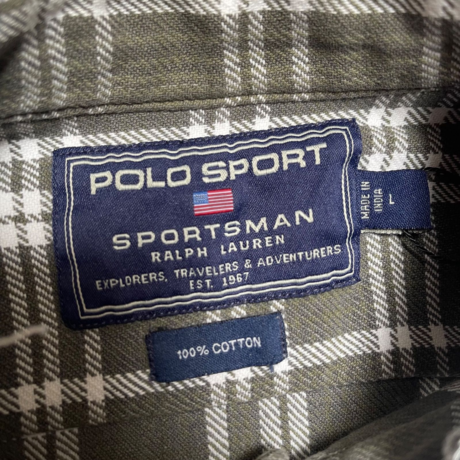 90's POLO SPORT RALPH LAUREN 長袖ネルシャツ 90年代 90s ラルフローレン ポロスポーツ 長袖 開襟