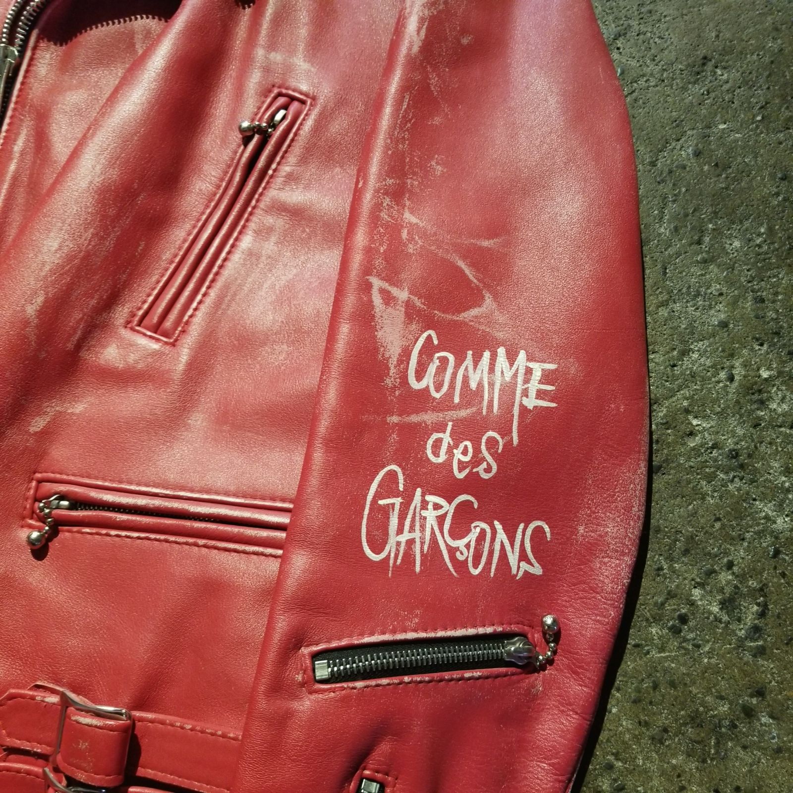 COMME des GARCONS × Lewis Leathers AD2012 LIGHTNING FOREVER 36 RED 