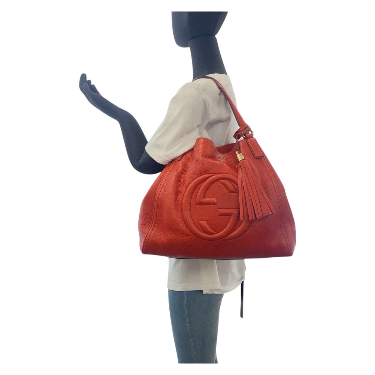 GUCCI グッチ ソーホー レッド オレンジ ゴールド金具 レザー 282309 