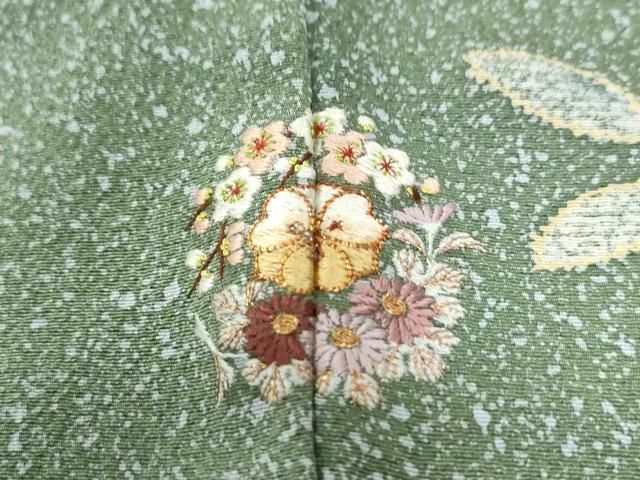 平和屋着物○訪問着 道長吉祥花唐草文 たたき染め 金彩 正絹