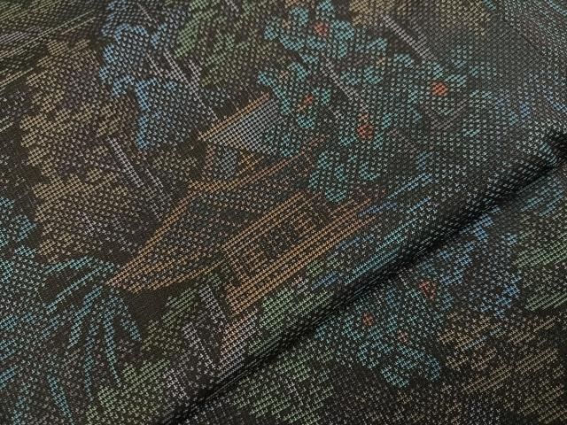 平和屋着物○本場大島紬 カタス7マルキ 霞椿 正絹 逸品 未使用 AAAY9961np