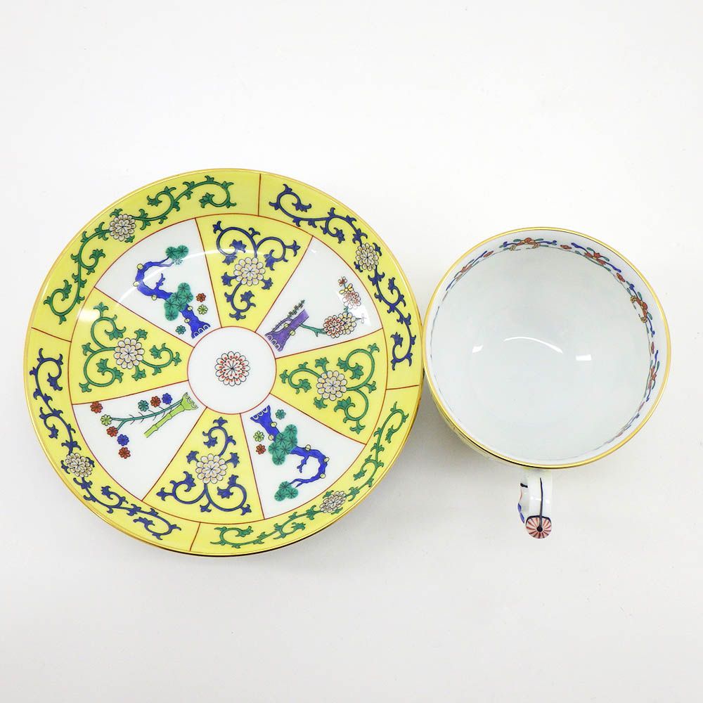 HEREND ヘレンド 西安の黄 (SJ) ラージカップ＆ソーサー ペインター