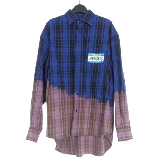 ヴェトモン VETEMENT HELLO My Name Is チェック柄 オーバーサイズ