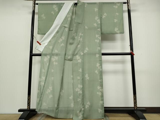 平和屋着物∴夏物 浴衣・小紋兼用 綿絽 松葉散らし 綿 逸品 CAAW0915ng