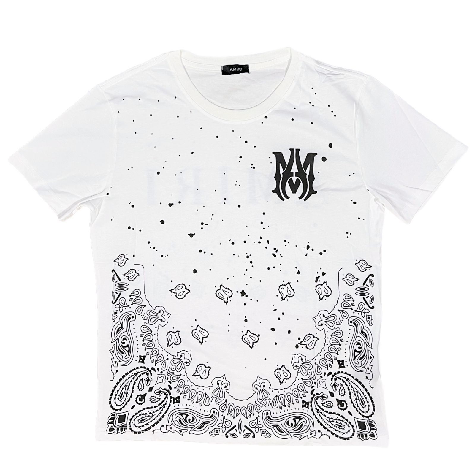 AMIRI アミリ イエローペイント ブリーチ 半袖 Tシャツ ブラウン S - T