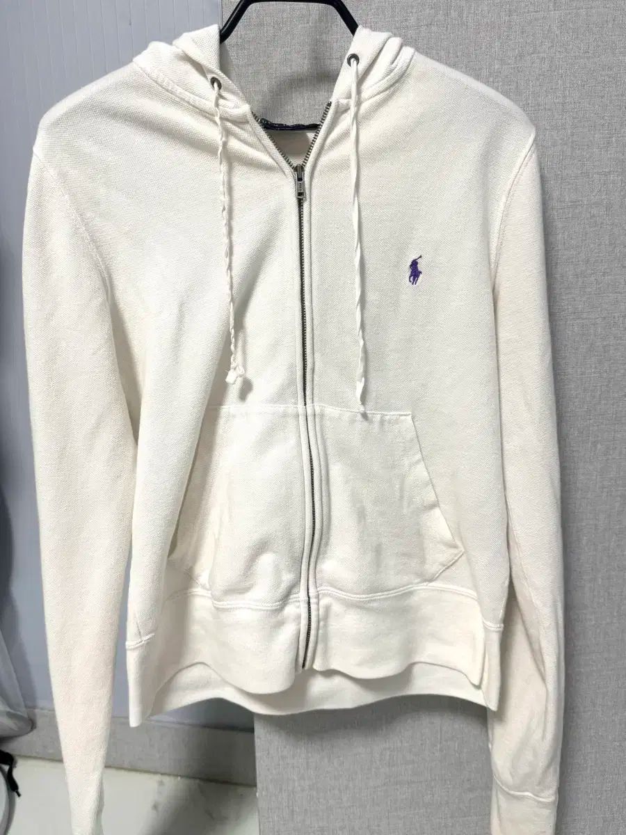 ポロ Ralph Lauren ラルフローレン 白 ジップアップパーカー フード付き