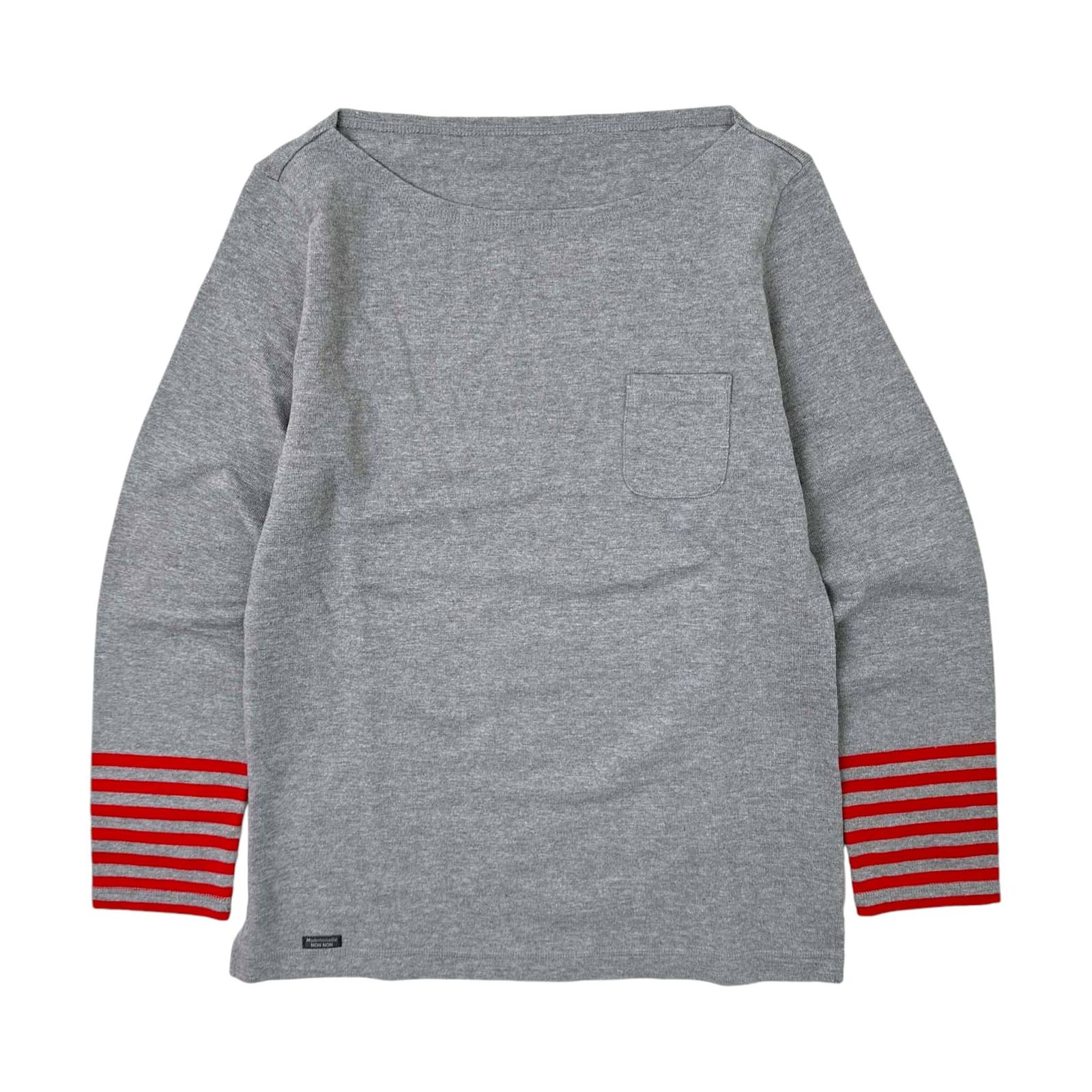 マドモワゼルノンノン 未使用 ボーダー柄長袖Tシャツ Mademoiselle NON NON マドモアゼルノンノン ボートネック 袖