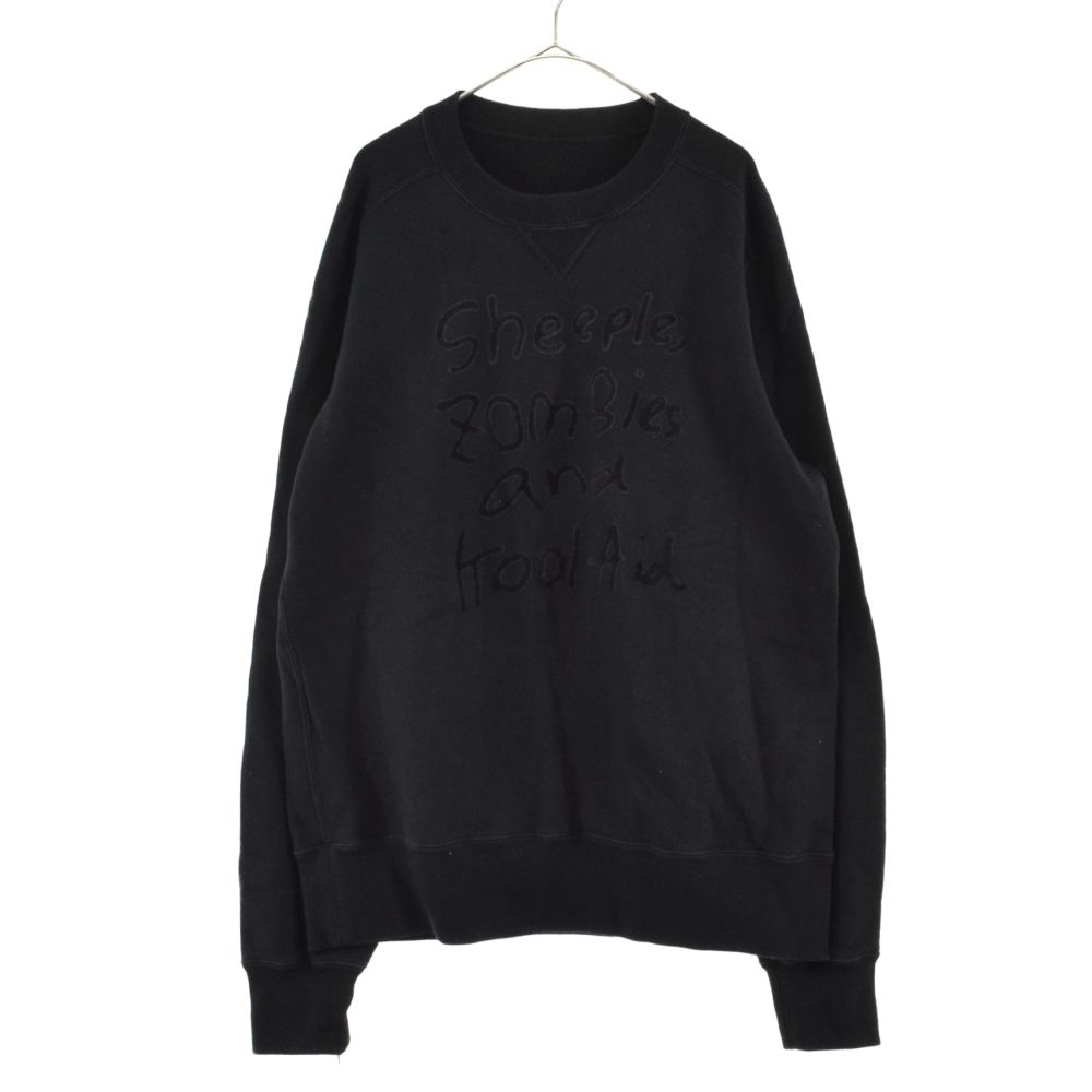 Sacai (サカイ) 22-0406S MADSAKI Flock Print Pullover フロックプリント クルーネックトレーナー ブラック  スウェット - メルカリ