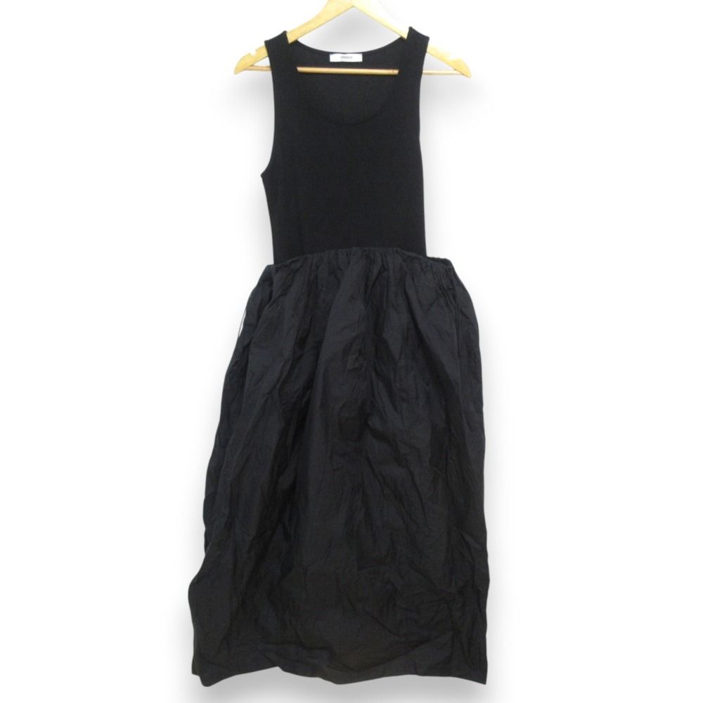 美品 22SS AMOMENTO アモーメント SHEER JERSEY DRESS 異素材 切替 