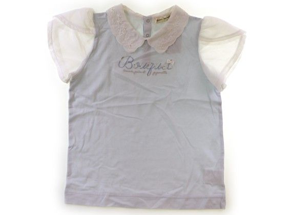 新品タグ付 未使用 ポンポネット pom ponette Tシャツ・カットソー 150 女の子 水色　白レース 子供服 ベビー服 キッズ（1009940）