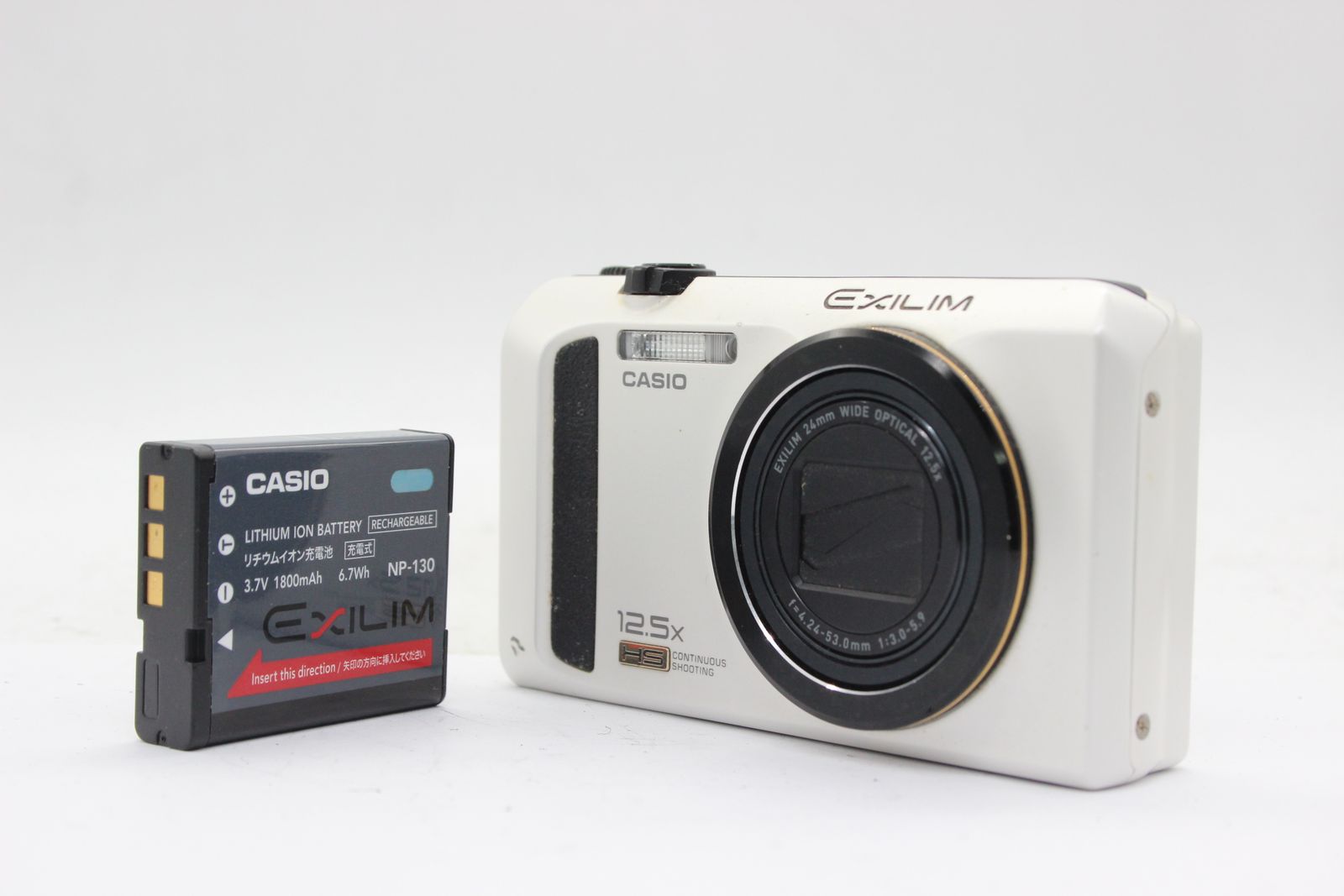 返品保証】 カシオ Casio Exilim EX-ZR100 ホワイト 24mm Wide 12.5x