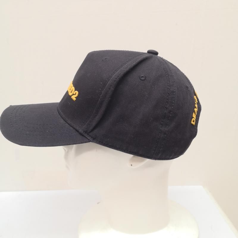 DSQUARED2 Cap ダメージ加工 ロゴ刺繍 キャップ 帽子ブラック DSQUARED2 ディースクエアード 帽子 キャップ ロゴ 刺繍