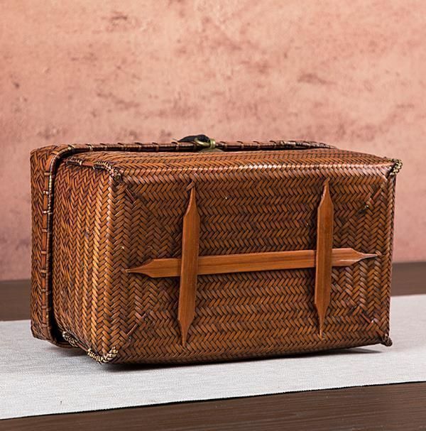 竹編み収納かご 小物入れ おしゃれ竹籠 茶道菓子入れ 竹細工 ナチュラル インテリア雑貨